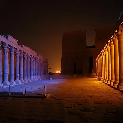 Ton-und-Licht-Show am Philae-Tempel in Assuan