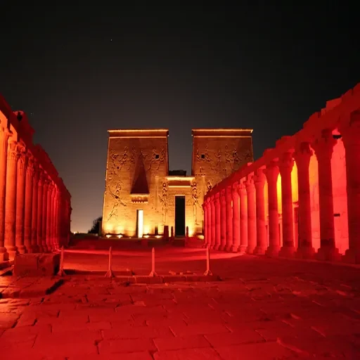 Ton-und-Licht-Show am Philae-Tempel in Assuan