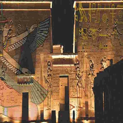 Ton-und-Licht-Show am Philae-Tempel in Assuan
