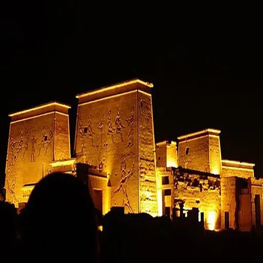 Ton-und-Licht-Show am Philae-Tempel in Assuan