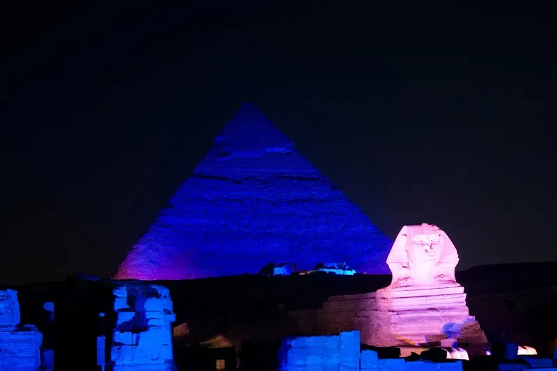 Private Ton-und-Licht-Show bei den Pyramiden von Gizeh