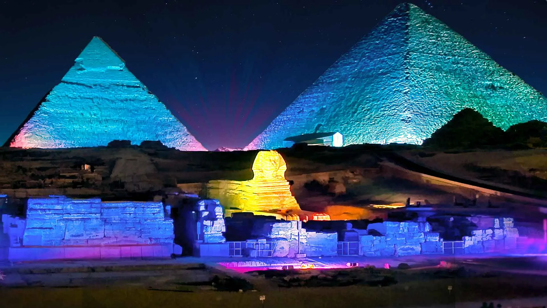 Private Ton-und-Licht-Show bei den Pyramiden von Gizeh